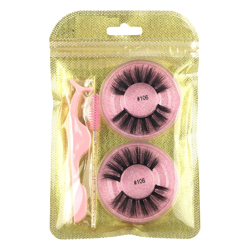 Wholesale Lashes 4/20/100pcs Fluffy 3d Mink Lashes Natural Makeup False Lashes Flase Eyelashes Lot with Cosmetic Brushes tweezer 5