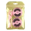 Wholesale Lashes 4/20/100pcs Fluffy 3d Mink Lashes Natural Makeup False Lashes Flase Eyelashes Lot with Cosmetic Brushes tweezer 5