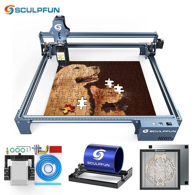 SCULPFUN S9 90W Effect Laser Engraving Machine Ultra-thin Laser Beam Wood  Acrylic Engraver Cut Machine410x420mm Engraver Area