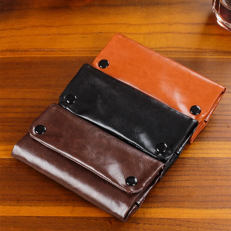 Tobacco Pouch PU Leather Case with Rolling Paper Dispenser Smoking Accessories for Rolling Cigarette Men's Gift tobacco smoking accessories