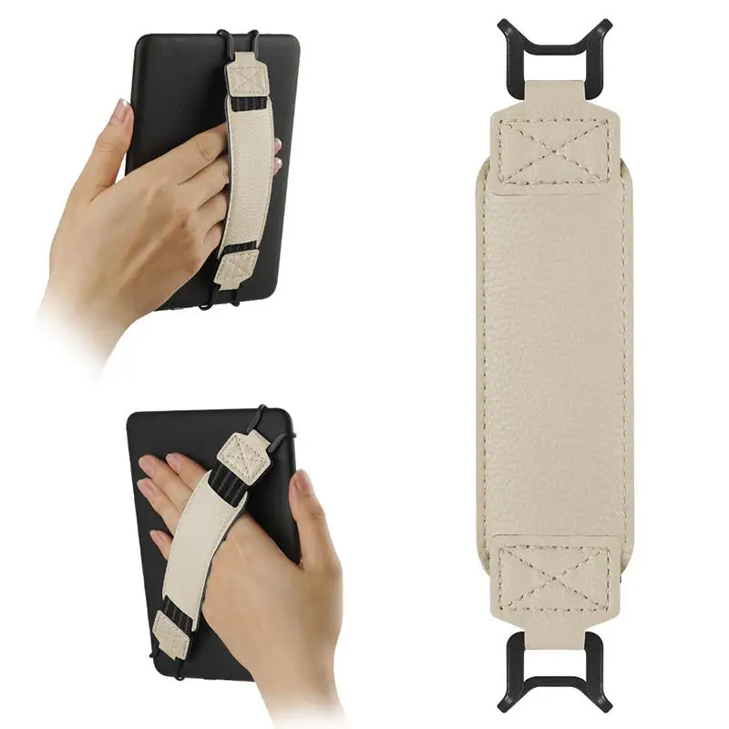 Universal Leather Tablet Hand Strap - Elastic Anti-Drop E-Reader Holder