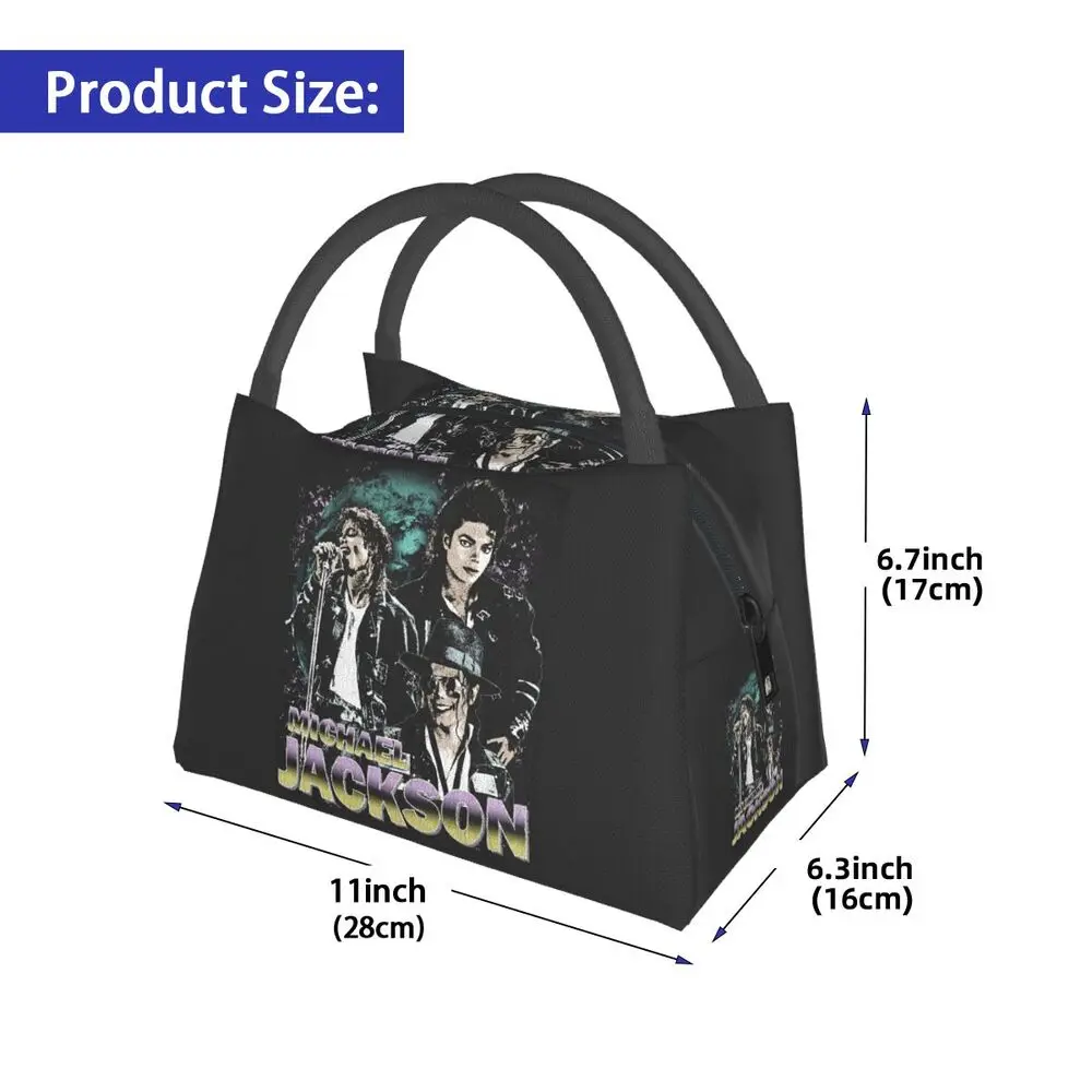 Michael Jackson Insulated Lunch Bag for Women Kids Portable Food Boxes Thermal Lunch Box Tote