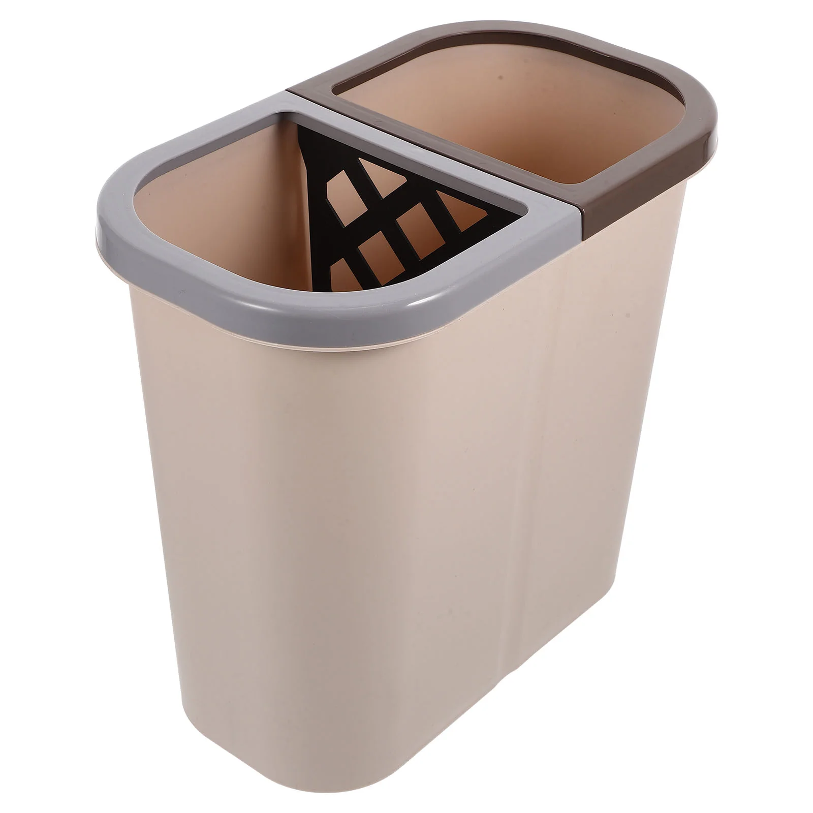 

Zerodeko Mini Containers Dual Trash Can Plastic Kitchen Garbage Can 2 Compartment Classified Rubbish Bin Recycle Dustbin