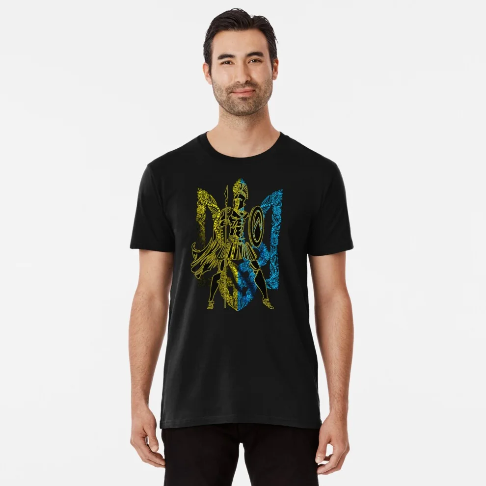 

Ukrainian Sparta Warrior Spirit - Glory To Ukraine T Shirt. New 100% Cotton Short Sleeve O-Neck Casual Mens T-shirt Size S-3XL