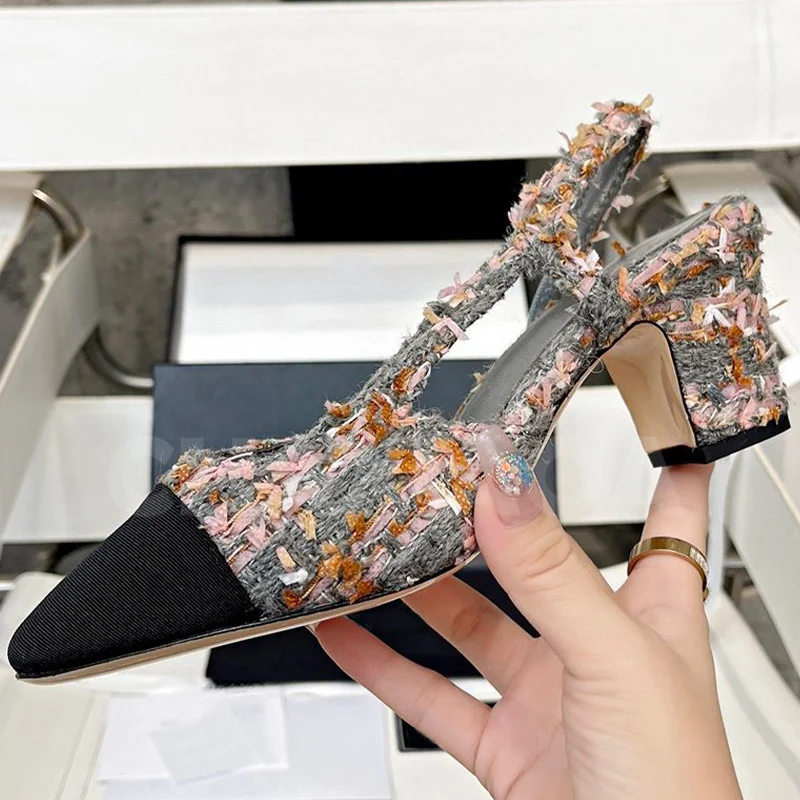 

Women Sandals Summer 2023 New Unique Upper Design Round Toe Toe Wrapping High Heel Sandals Fashion Classics Female Shoes 35-42