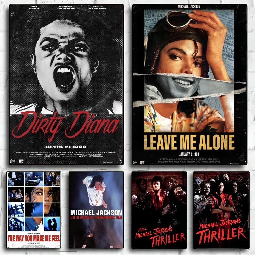 

Singer Michael Jackson Pop Music Album Poster Kraft Paper Vintage Poster Wall Art Painting Study Stickers Big Szie Wall Painting