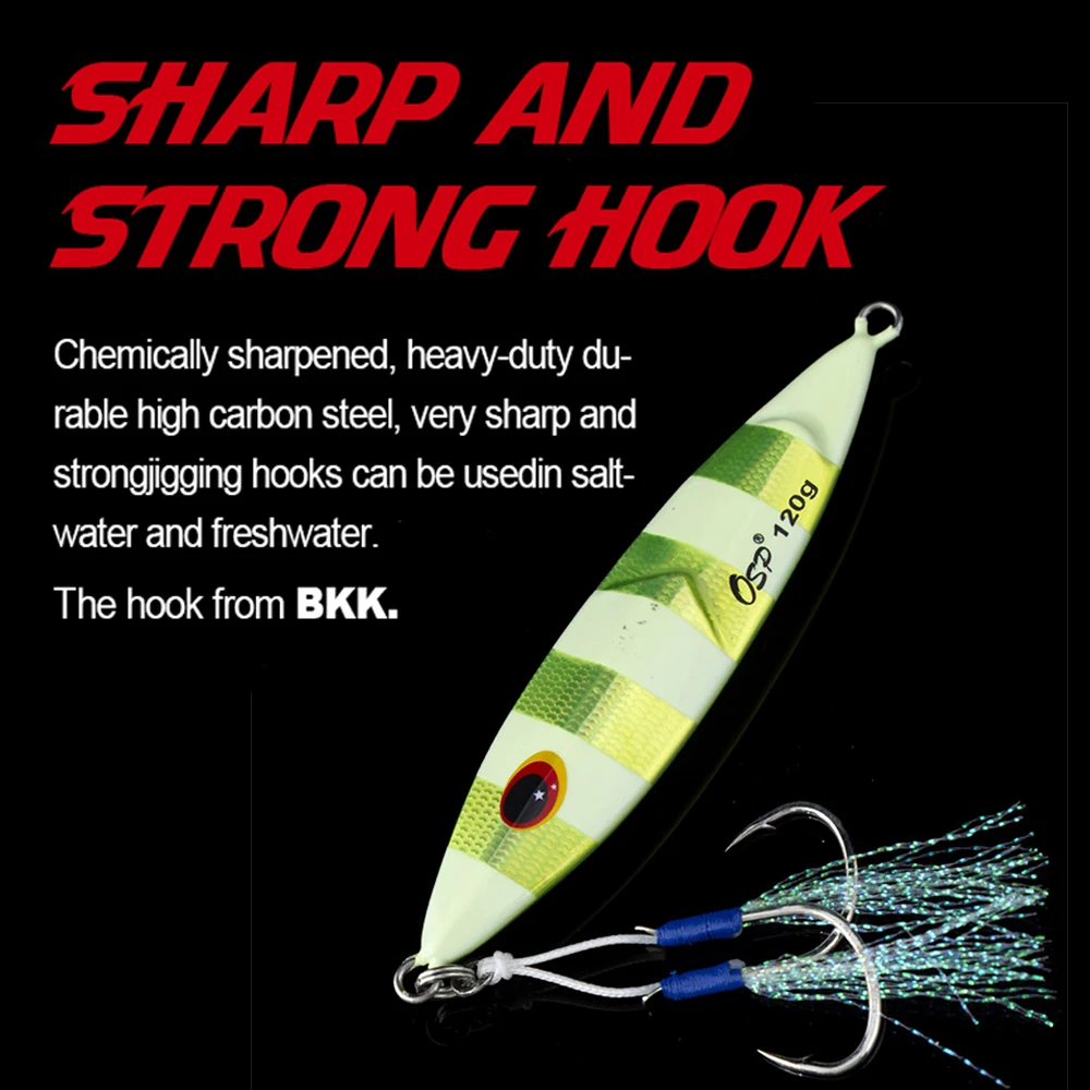 OSP 120G Metal Slow Jig Obei Fishing Lure Wobbler Saltwater Fishing  Accessories Professional Artificial Hard Bait Novelty 2024