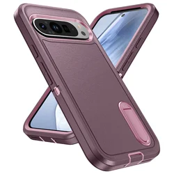 Ultimate Rugged Full Body Shockproof Case with Kickstand - Heavy Duty, Anti-Scratch Protection for Google Pixel 9 (Purple  pink)