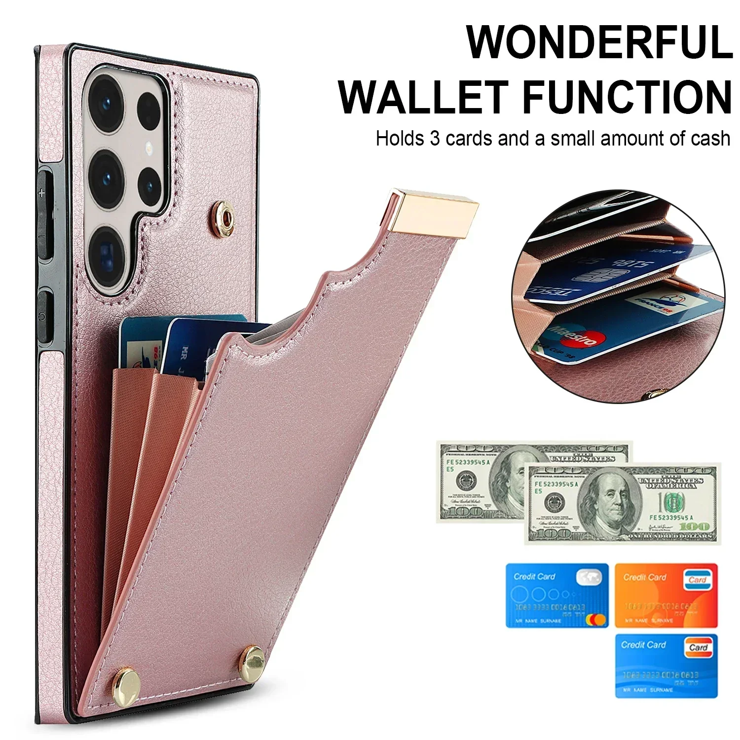 Leather Wallet Case with Organizer Card Slot