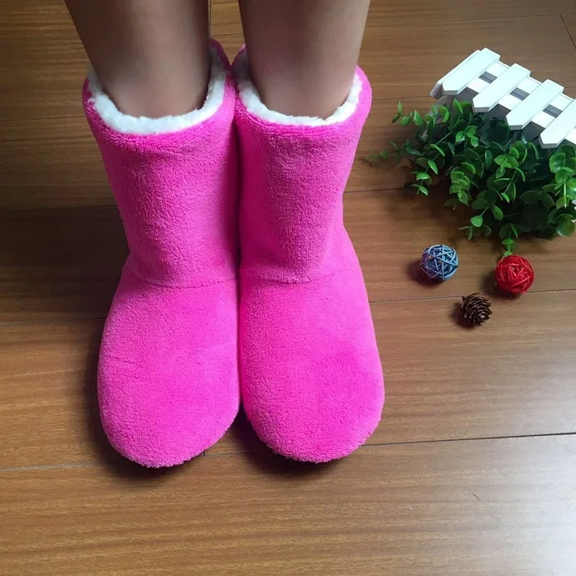 Winter Warm Home House Slipper Boot Women Non Slip Thickened Fleece Soft Indoor Plush Cotton Female Floor Shoes Men Sneakers 3