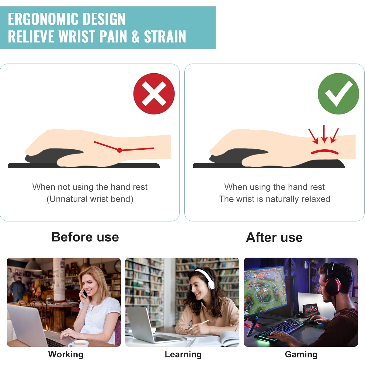 Ergonomic Cat Paw Mouse Pad