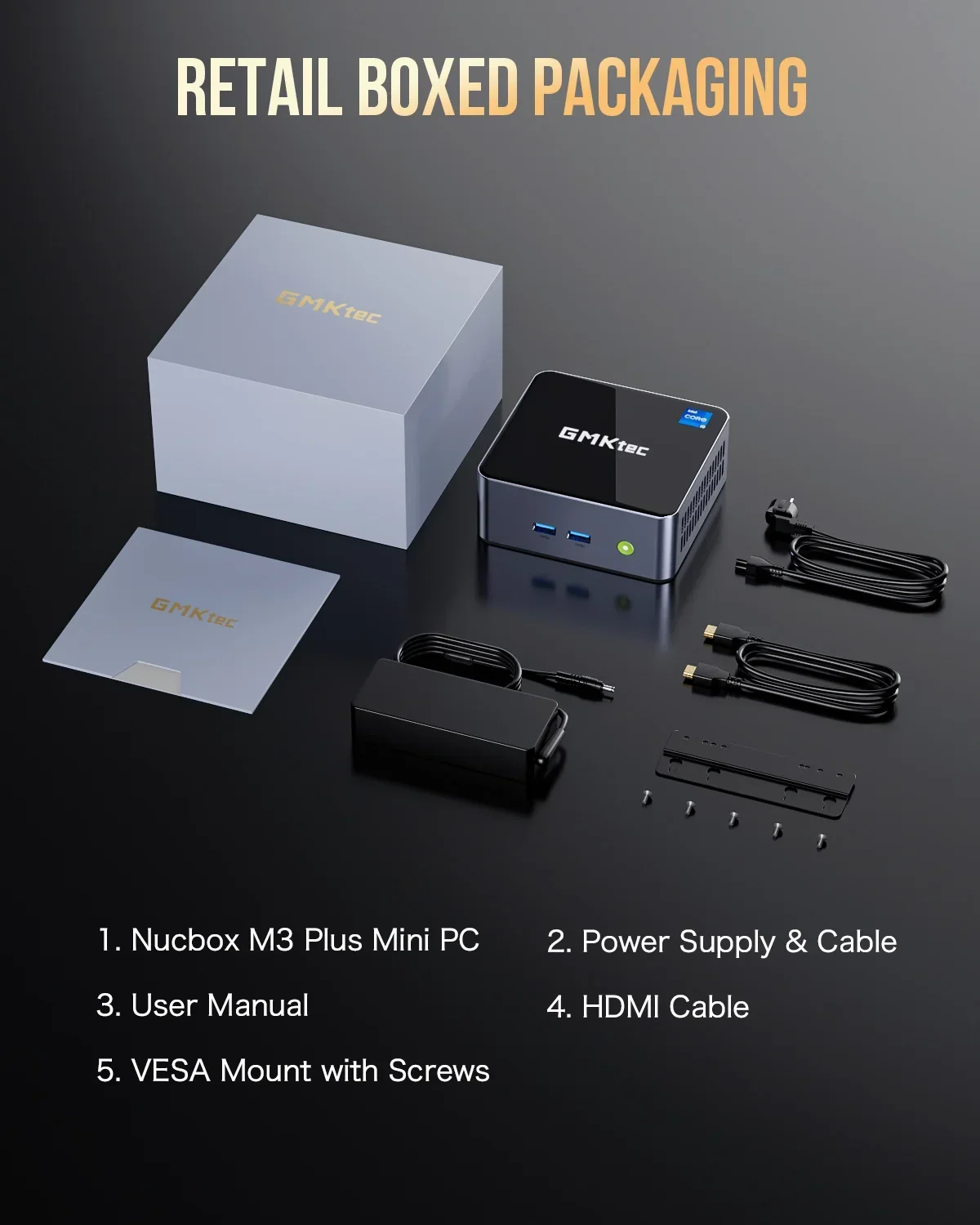 GMKtec M3 Plus Intel i9-12900HK Mini PC Windows 11 2x DDR4 3200Mhz PCie 3.0 NVme SSD WIFI6 BT5.2 Triple Screen Display PC Gamer 6