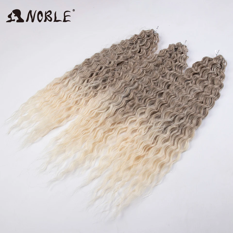 Noble Synthetic Hair Cosplay Water Wave 24Inch Twist Crochet Hair Braid Hair Ombre Blonde Pink Deep Wave Braiding Hair Extension