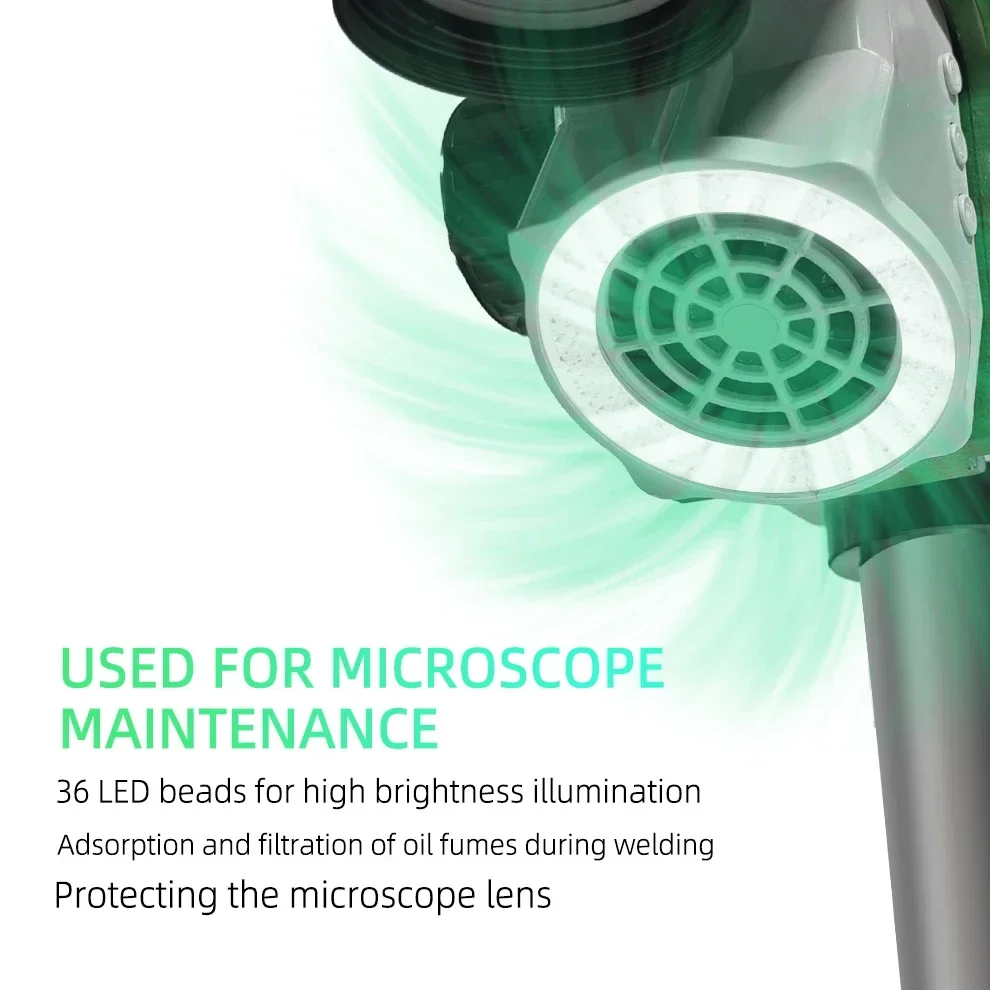 Microscope LED Smoking Device With Three Levels of Wind Exhaust and 36Led High Brightness Light Beads Powerful Exhaust Fan