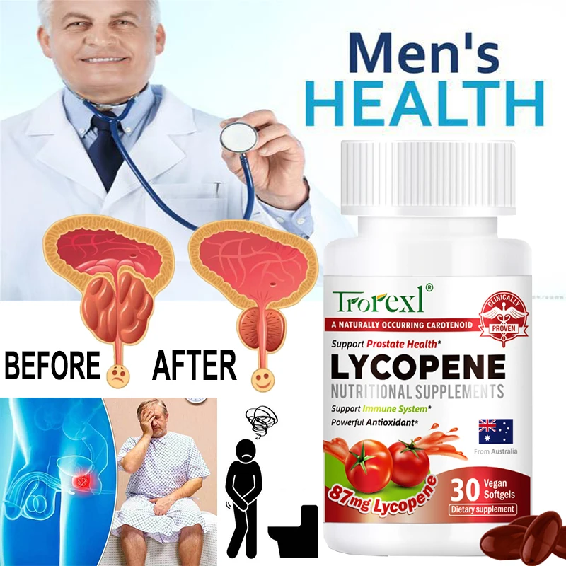 

Lycopene Capsule for Men Prostate, Promote Prostate and Heart Health Support Enhance Immunity, Urinary Tract Health, Prostatitis