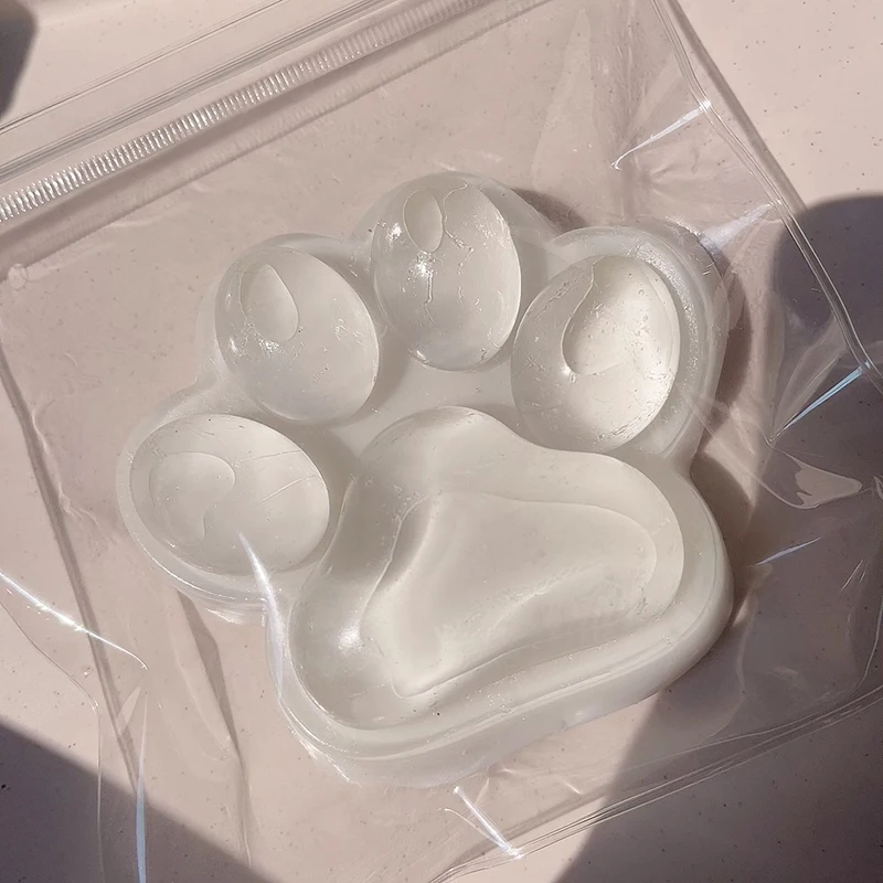 White Cat Claw Mini Cat Paw Pinch Toy Slow Rebound Transparent Cube Stress Relief Toy Squeeze Toy Gift For Kids 2