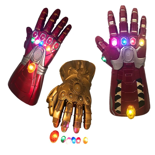 Marvel Iron Man infinito pietra Thanos guanti Avengers 1:1 supereroe armi guanto  di sfida LED guanti leggeri Cosplay capitano America Kid - AliExpress