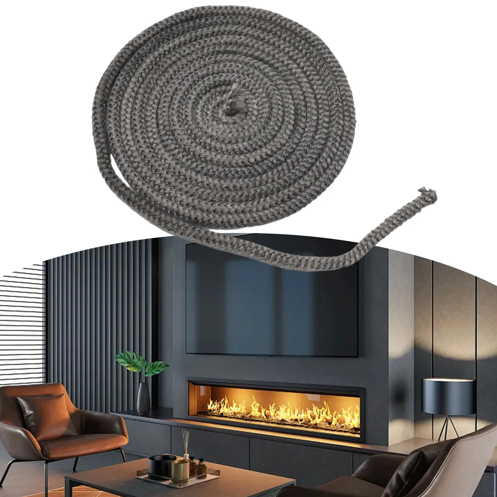 1pcs 3 Meters Fire Seal Stove Rope Fiberglass Ropes Adhesive Tape Pellet Stoves Replacement Wood Burning Stove