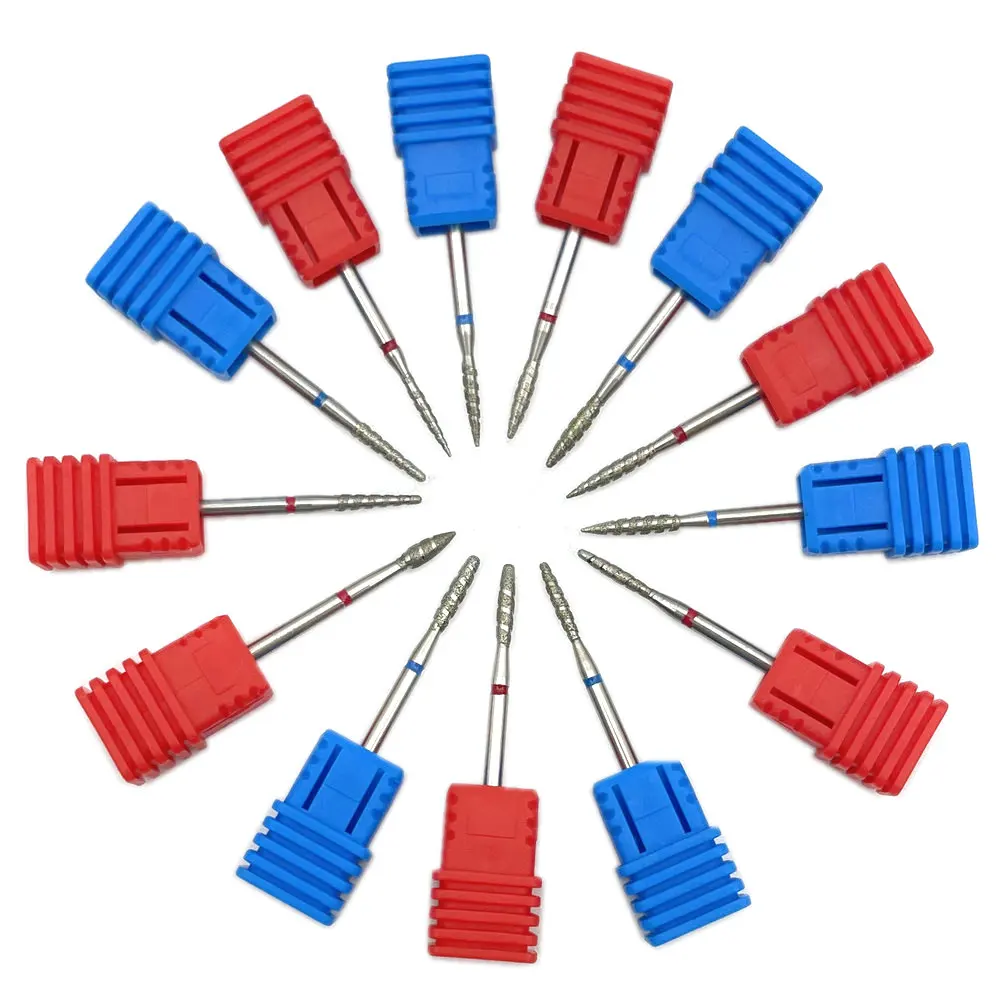 1 Pz 3/32 "Tornado Flame Nail Drill Bits Diamond Cutter Per Manicure Cuticola Clean Burr Mill Nails Accessori Strumento