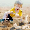 1 Set Portable Beach Sand Play Toys Cartoon Lightweight Beach Play Toys Funny Morandi color Beach Bucket Toys Children 3