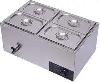 Marie Steam Table, Commercial Countertop Steam Table Food Warmer 600W 16.9Qt Stainless Steel Electric Food Soup Warmer with Lid 1
