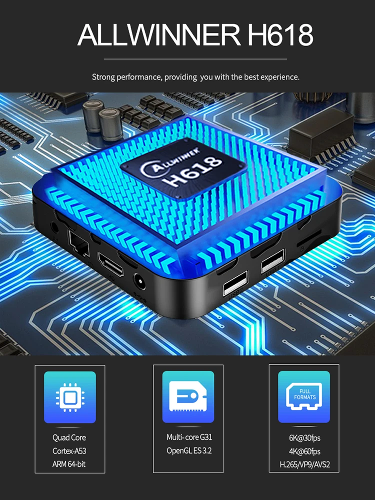 TV Box T95 Max Android 12 8GB 128GB H618 Quad Core Dual Wifi 2.4G&5G 6K Smart Google Voice Assistant Media Player