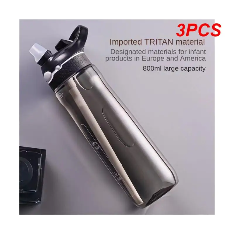 

3PCS Drop-resistant Water Cup Anti-fall Sports Water Bottle 800ml Water Cup Student Supplies Plastic Cup Cup Utensils Car Cup