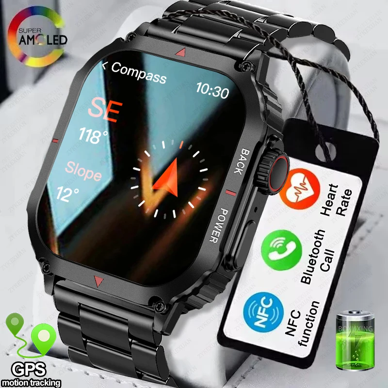 

New Men NFC Smart Watch Sport Fitness GPS Watches IP68 Waterproof 1.95'' AI Voice Bluetooth Calling Smartwatch For HUAWEI Xiaomi