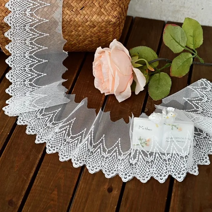 5Yard/Lot Farben Mesh Stoff Stickerei Spitzen besatz 9cm breite DIY Halskette hand gefertigte Lolita Kleidung Kleid Näh zubehör – Detail 6