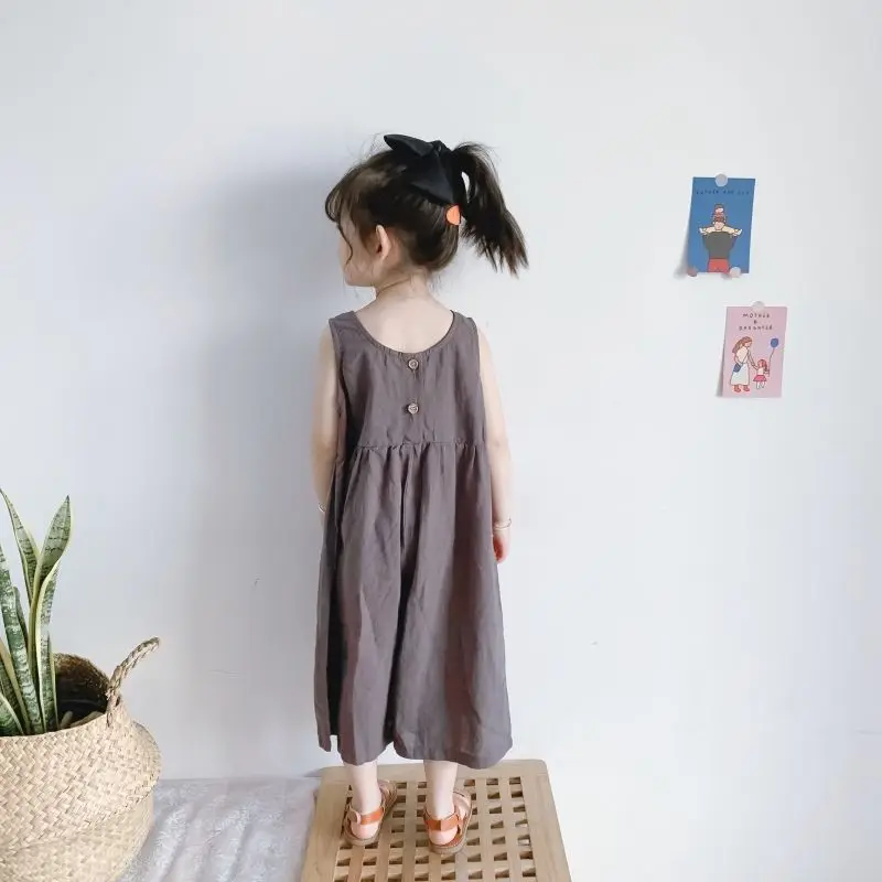 1-6Y Kids Loose Jumpsuits Cotton Baby Summer Clothing Boys Girls Sleeveless Suspender Pants Children Overalls