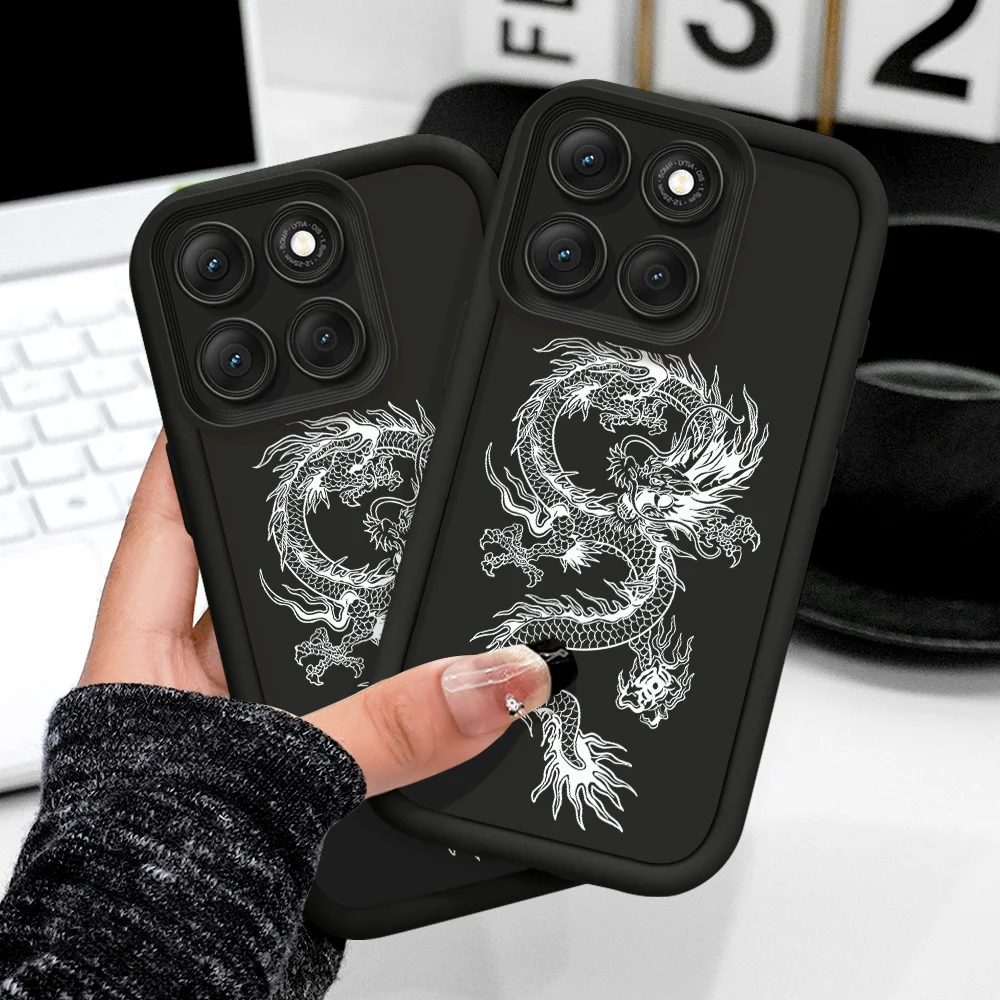 Elegant Dragon Pattern Soft Phone Case - Staircase Design
