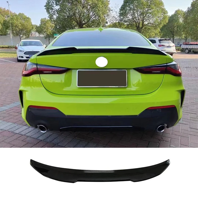 

Car modified Accessories For BMW 4 Series G22 2Door 2021 2022 2023 ABS Black carbon fibre Rear Tail Trunk Spoiler Wing Lip