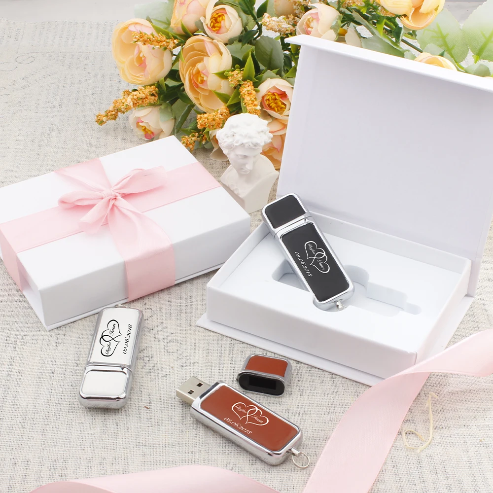Leather USB3.0 Flash Drive 4GB 8GB 16GB 32GB 64GB 128GB High Speed Pen Drives Real Capacity Memory Stick Wedding Gifts usb flash drive flash drive