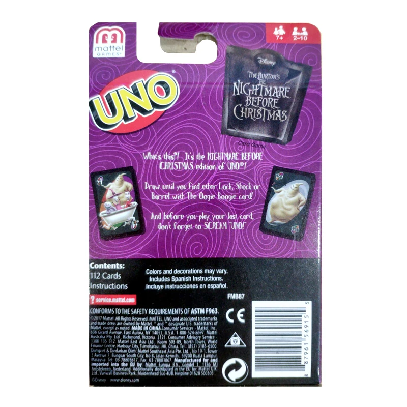 Board Games Disney Cartoon Nightmare Before Christmas UNO Skeleton Skull Playing Cards Table Game Toys Halloween Children Gifts 3 Board Games Disney Cartoon Nightmare Before Christmas UNO Skeleton Skull Playing Cards Table Game Toys Halloween Children Gifts 3