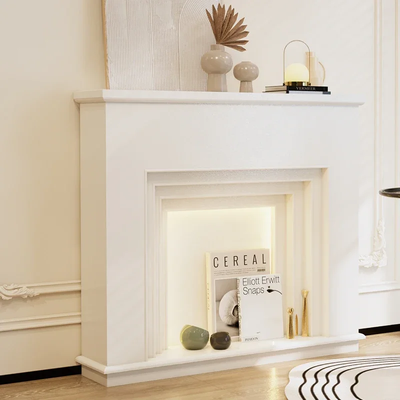 French art with lights, simple Internet celebrity fireplace wall side cabinet, entrance cabinet ins wind wall side decorative