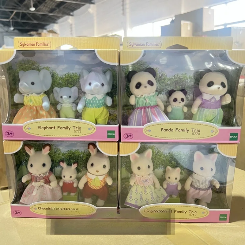 

Japansylvanian Doll Families Kawaii Elephant Family Panda Family Cat Family Cute Anime Figrues Toys Girls Birthday Gifts Toys