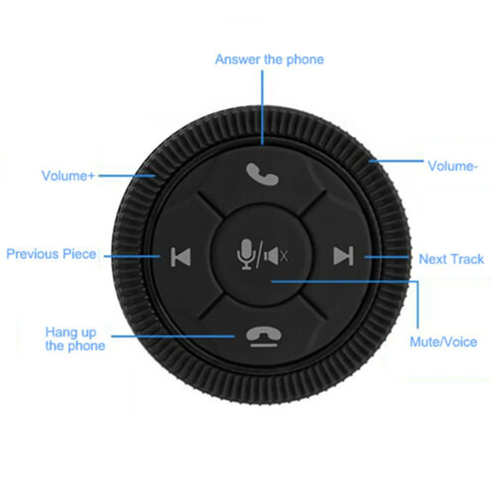 Auto Steering Wheel Controller 46mmx12mm Universal Cars Steering Wheel GPS Wireless Smart Button Key Volume Remote Control Tools images - 6