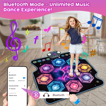 VATOS Dance Mat for Kids 27 Levels 8 LED Keys Bluetooth 5 Game Modes Built-in Music Ages 3+ Years Outdoor Fun Party Toys 2