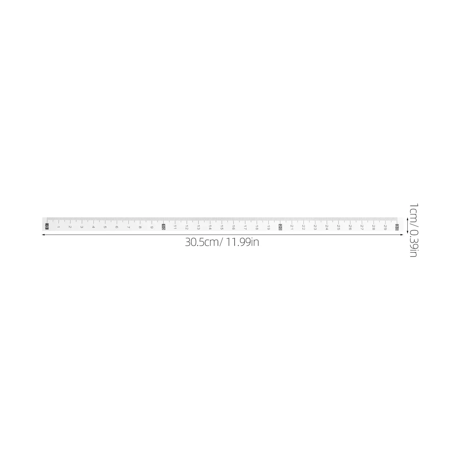 20Pcs 접착식 눈금자 테이프 유연한 PVC 플랫 테이프 측정기 재배치 가능 잔여물 없음 바느질 DIY 주방 실험실 공예 30Cm