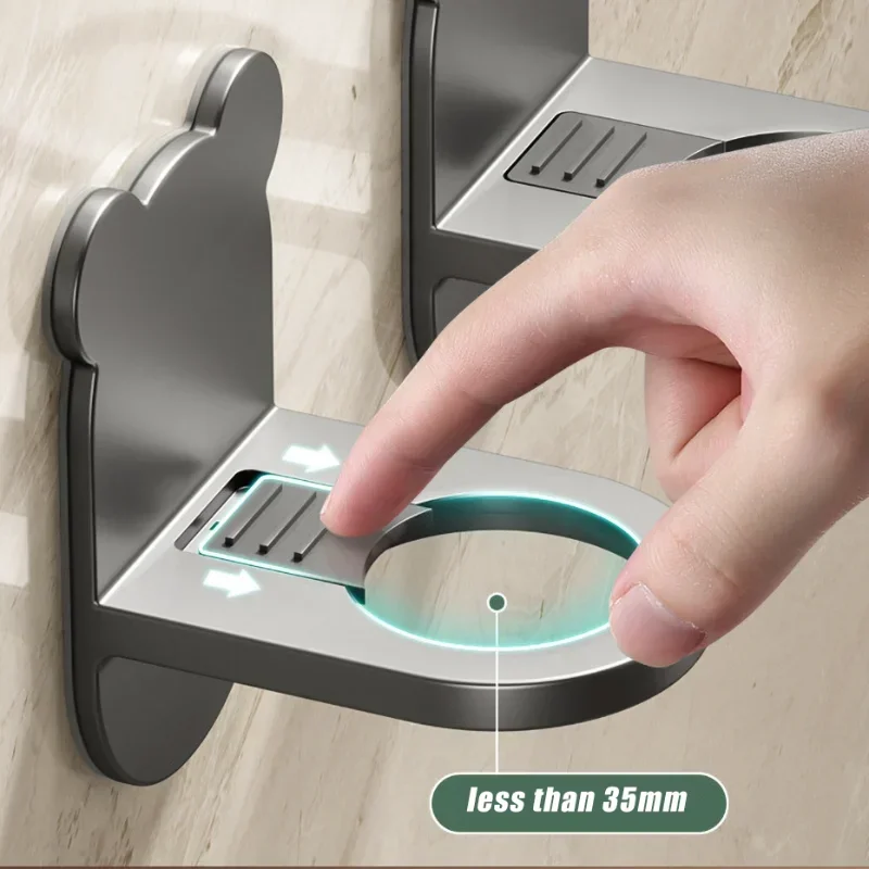 Adjustable Shower Gel Bottle Rack Wall Mounted Universal Shampoo Bottle Metal Holder Hand Soap Dispenser Hook Free Punching