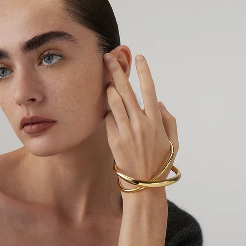 ENFASHION-불규칙한 팔찌 여성용 오픈 팔찌, 골드 컬러 펑크 패션 쥬얼리 2022 Pulseras Mujer 드롭쉬핑 B222309 4