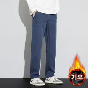 Trendy Winter Men's Brushed Pants Wide Fit Warm Waistbanding Casual Pants Stylish Winter Essentials Lp0912