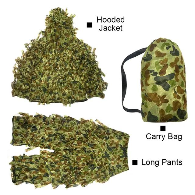 Tuta Mimetica Woodland Outdoor Ghillie Suit Desert Per Attività All'aperto Aliba - Foto 8