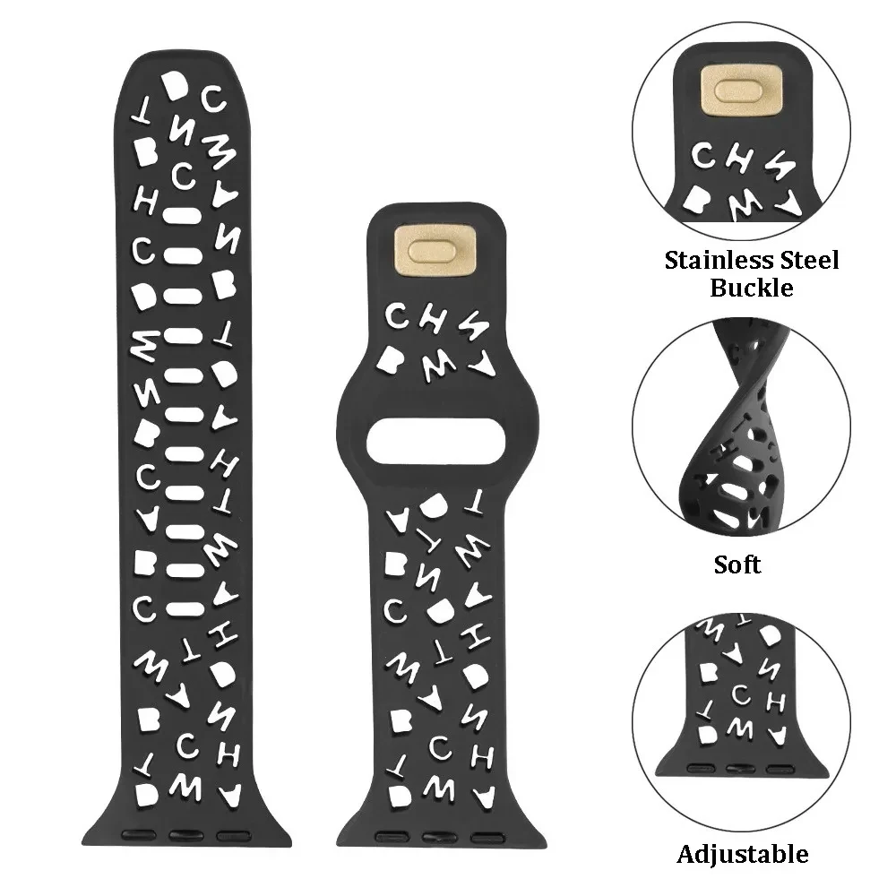 Enhanced Silicone Sport Strap for Apple Watch - Soft and Durable Bracelet