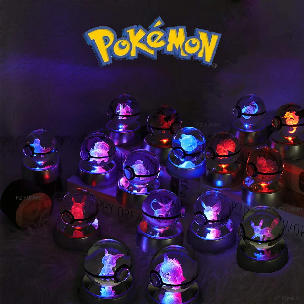 ポケモン3Dクリスタルボールトイ,常夜灯,レイクアザ,イーブイ