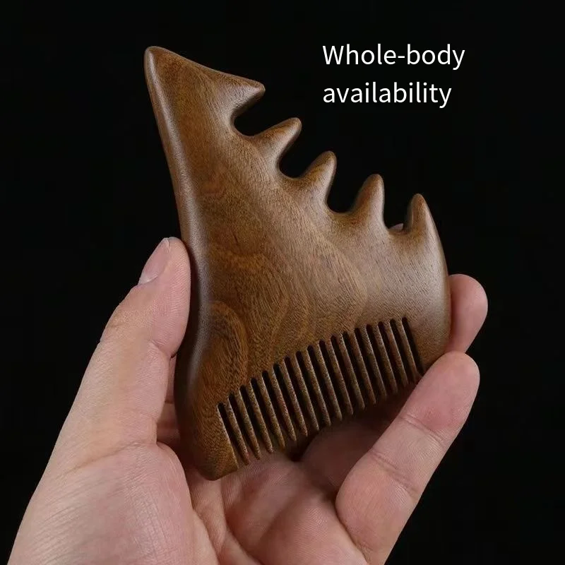 

Natural Sandalwood Massage Combs Multi-function Wide Tooth Scraping Comb Anti-static Pressing Dredge Meridian Sandalwood Comb