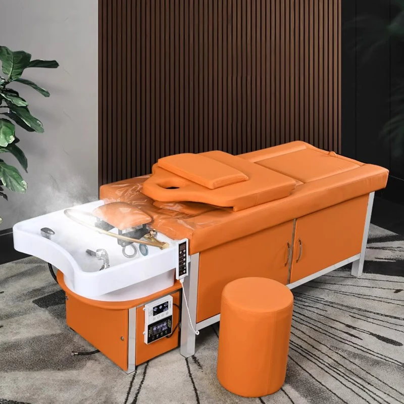 Fumigation Hairdressing Spa Chairs Salon Water Therapy Thai Luxury Shampoo Bed Recliner High End Cadeira Saloon Furniture XR50XF fumigation heater shampoo chairs hairdressing cosmetology reclining specialized shampoo chairs fotel fryzjerski furniture qf50sc