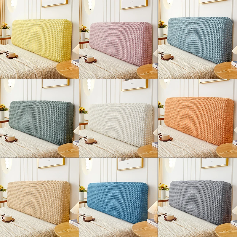 Simple Bedside Cover Elastic All-inclusive Protection Headboard Case Dust-Proof Nordic Bedroom Bed Cushion Cover Home Decoration