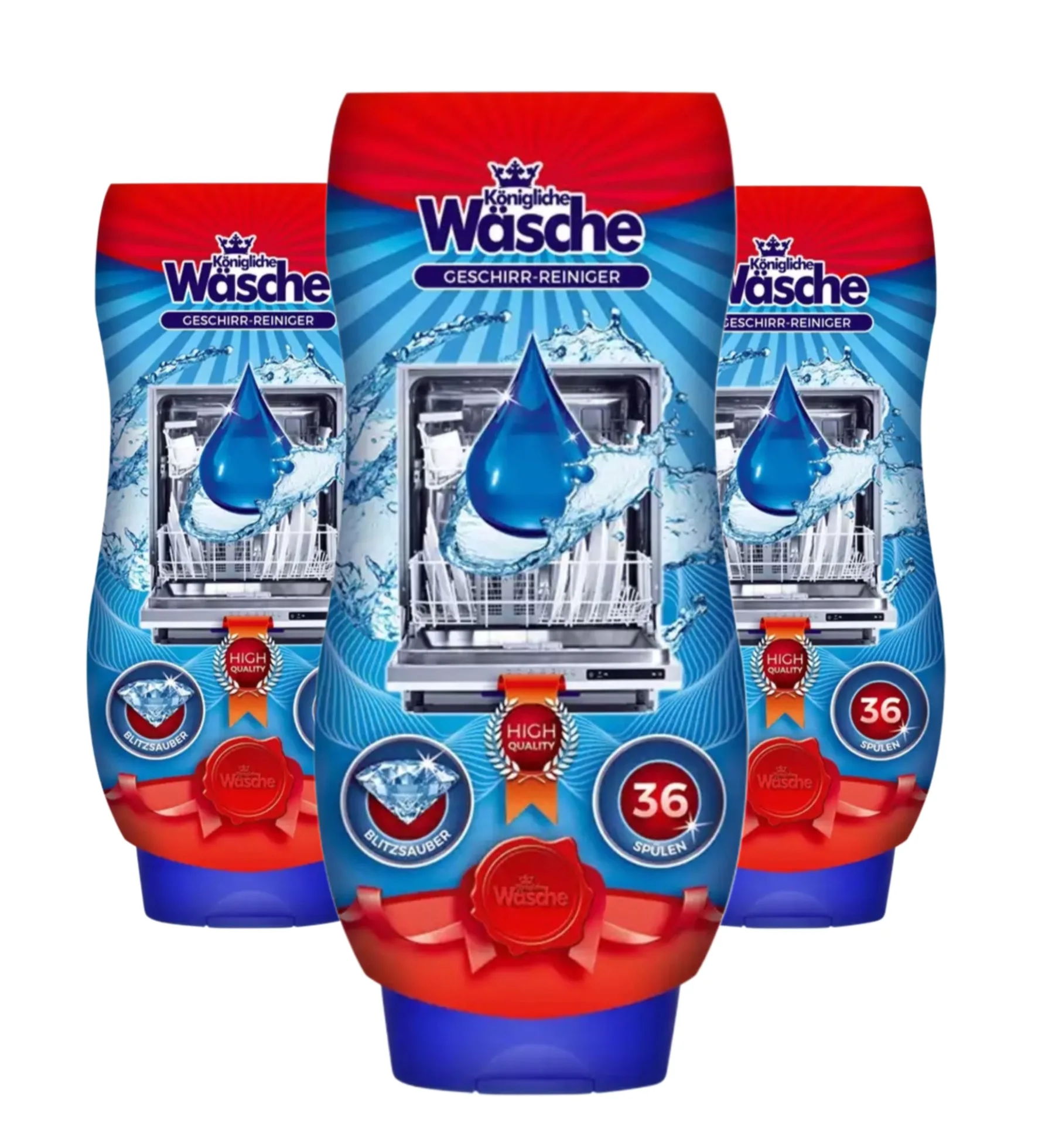Königliche Wäsche Niemiecki Żel do zmywarki DE 3x720ml z Polski za $9.55 / ~40zł