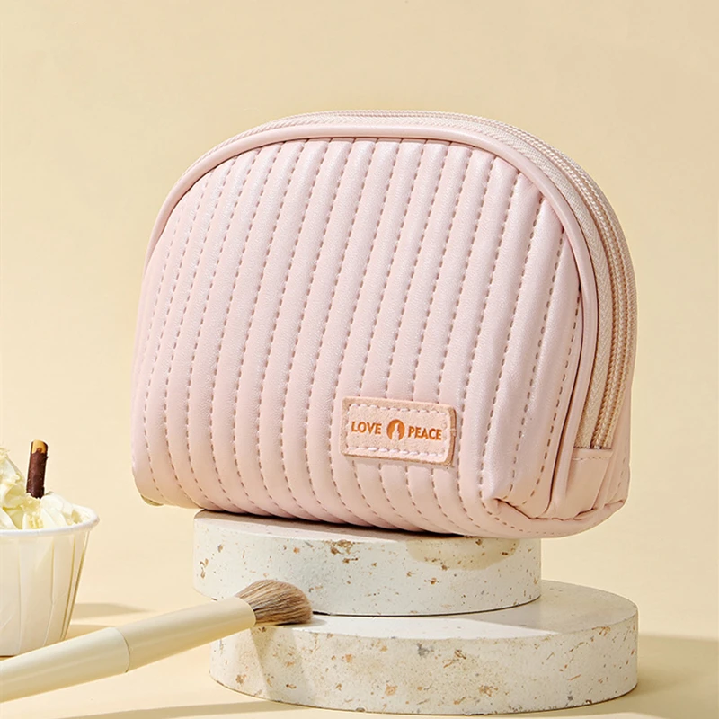 

Portable Girl Leather Makeup Bag Women Cosmetic Bag Outdoor Waterproof Toiletries Organizer Female Beauty Bags Makeup Organizer